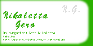 nikoletta gero business card
